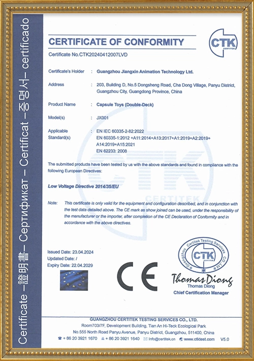 LVD-Double Decker Twister Certificate + Declaration (original)