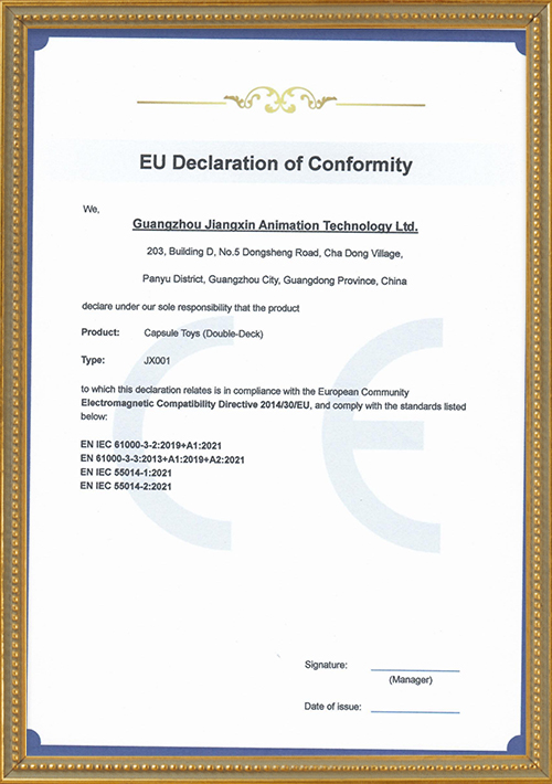 EMC-Double Decker Twister Certificate + Declaration (original)