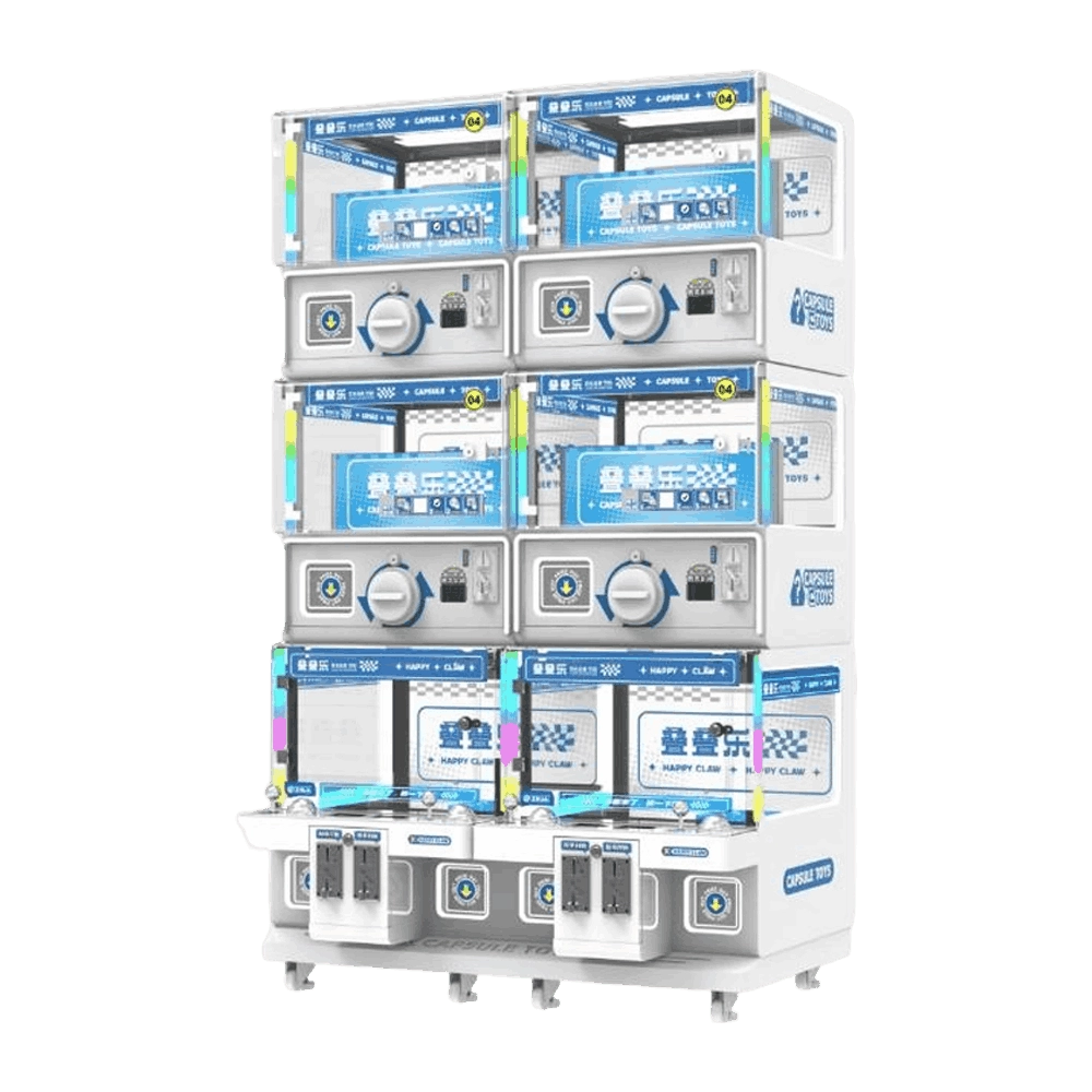 Four-pack-gashapon-machine-plus-four-person-claw-machine