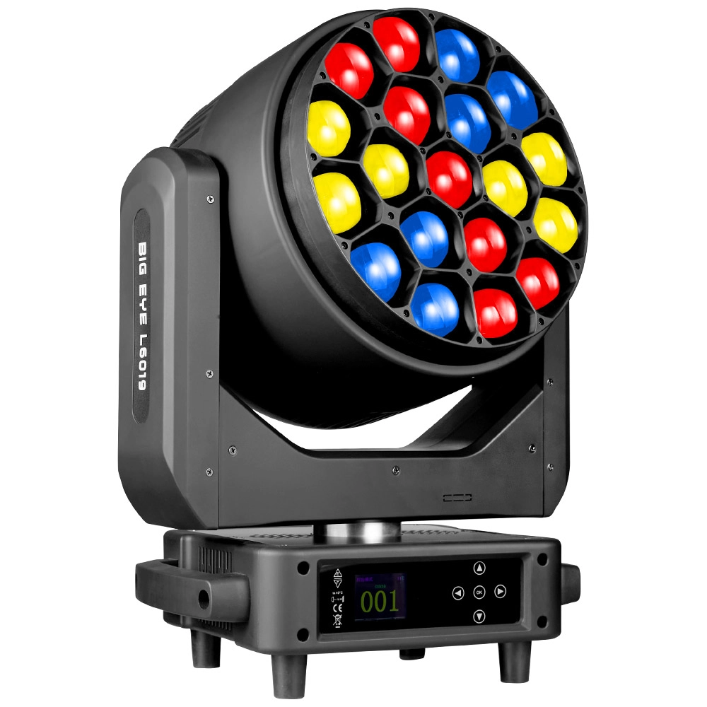 NEW Patented Rotating Lens System LiteLEES BIG EYE L6019 PRO- High-Power Moving wash light 19x60W OSRAM RGBW, BEE EYE 1960 - LiteLEES