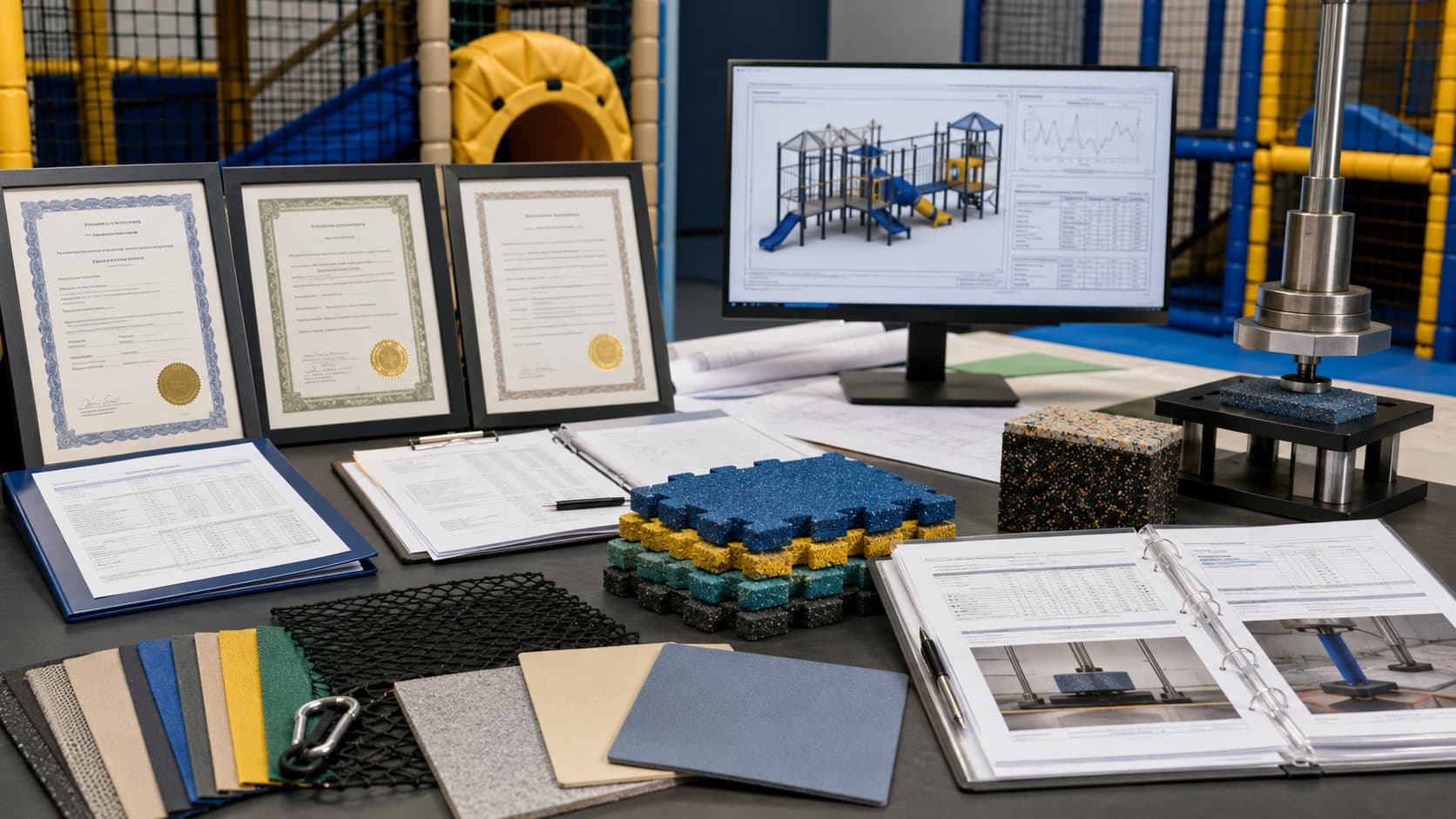 ASTM and EN1176 indoor playground safety documentation