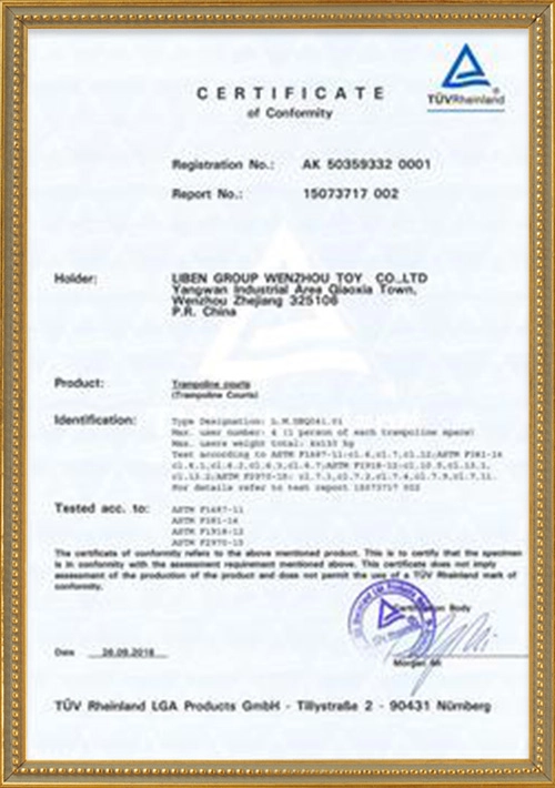 Certificate-of-Conformity - Far Kids Island