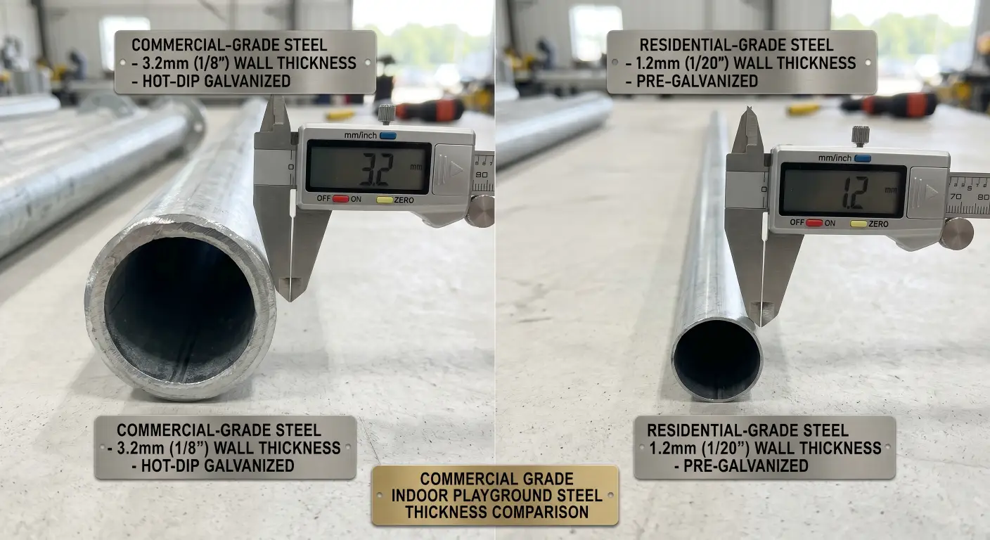 Commercial grade indoor playground steel thickness comparison