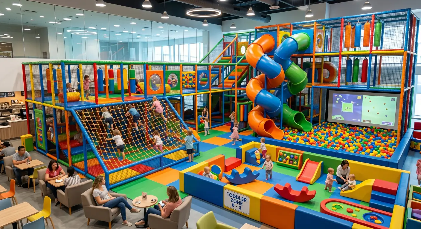 Custom commercial indoor playground equipment for a professional play center. - Far Kids Island