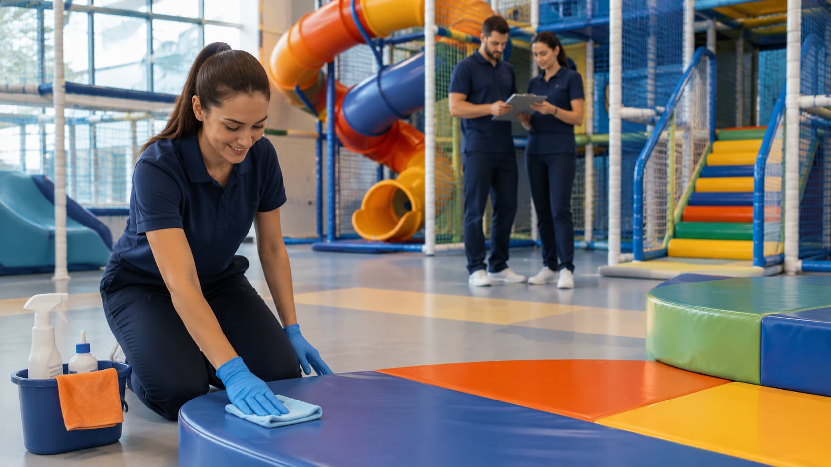 Easy-to-clean indoor playground equipment design by Far Kids Island