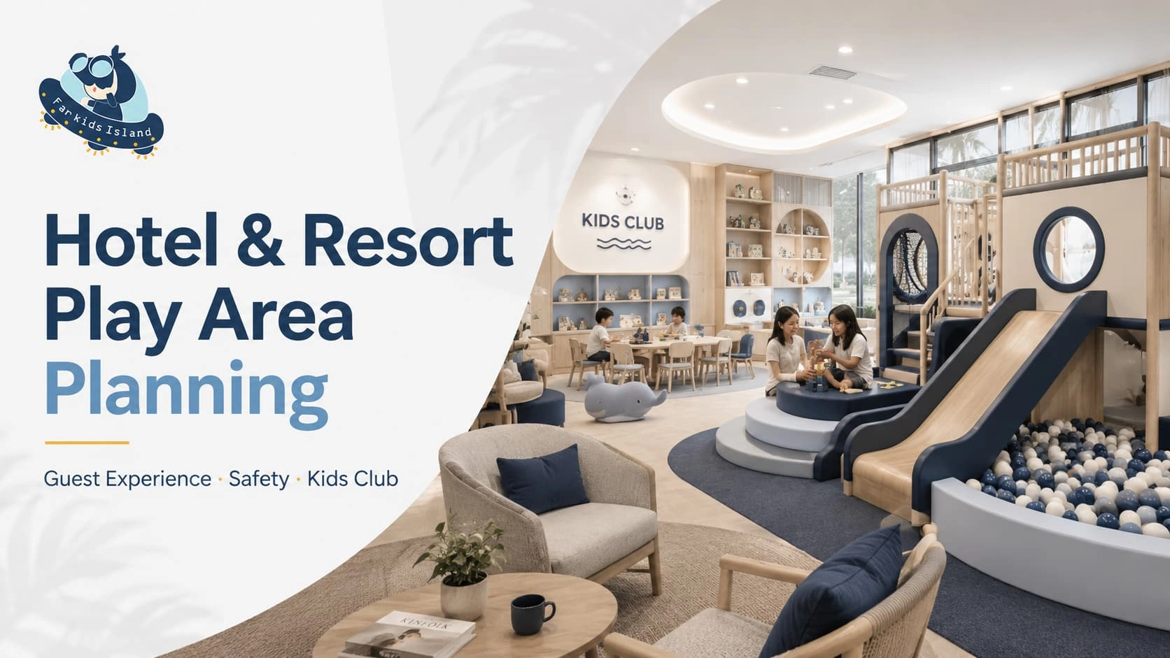 Hotel and resort indoor playground equipment planned for guest experience, kids club use, and safety - Far Kids Island