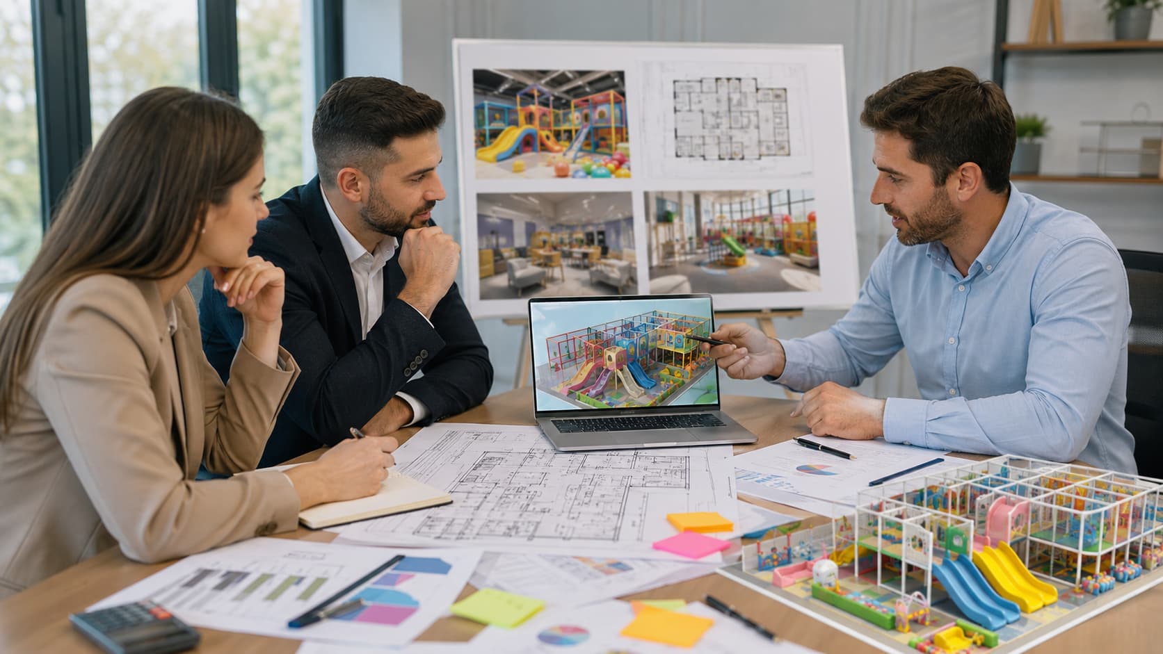 How to start an indoor playground business with business plan and 3D layout