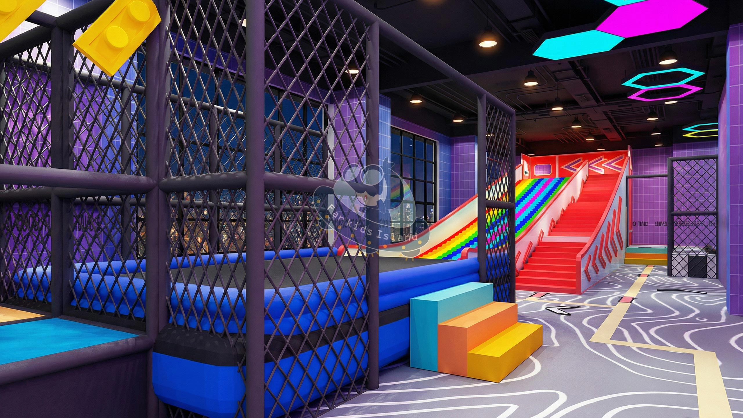 I.-Cyber-Sprint-&-Rainbow-Slide-Zone- - Far Kids Island