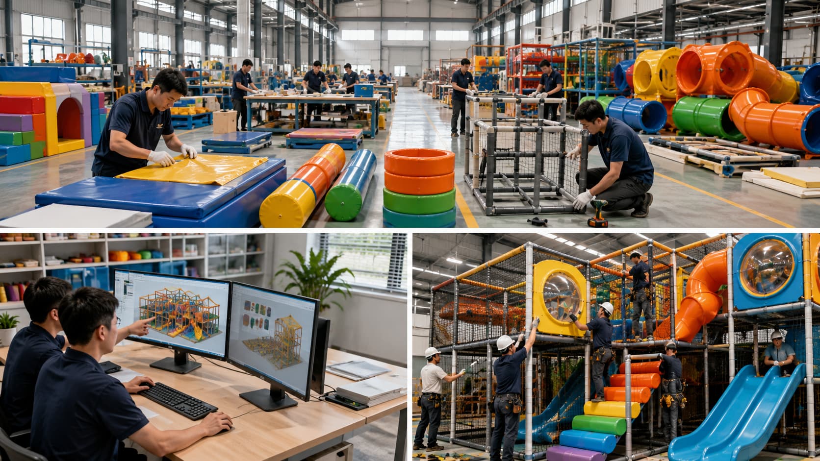 Indoor playground equipment manufacturer providing custom design production and installation