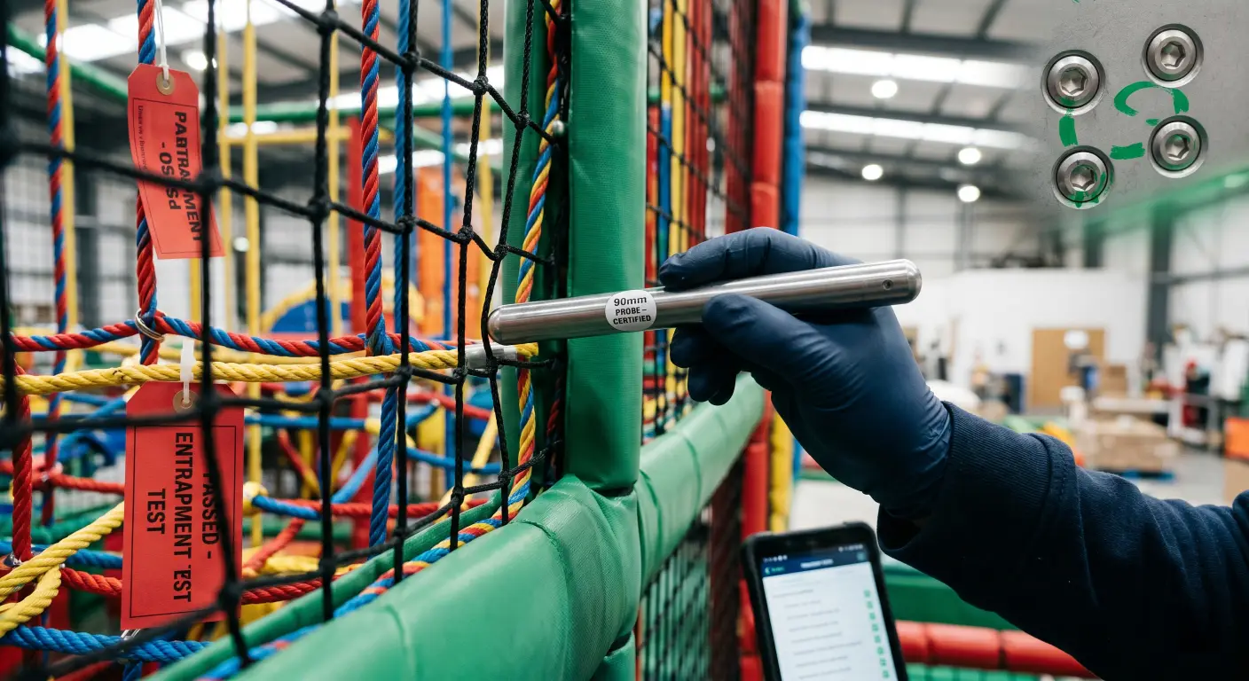 Inspecting play structures for entrapment hazards