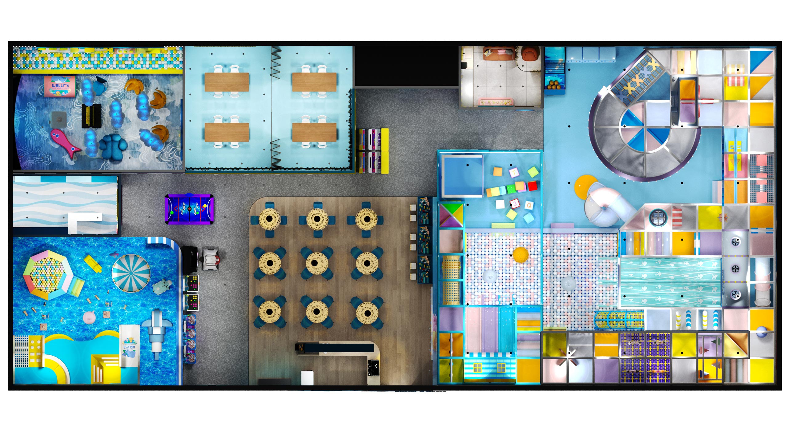 Ocean-Fantasy-Adventure-Indoor-Playground-3D-Top-view - Far Kids Island