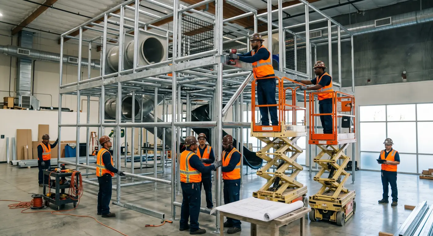 Professional indoor playground installation process