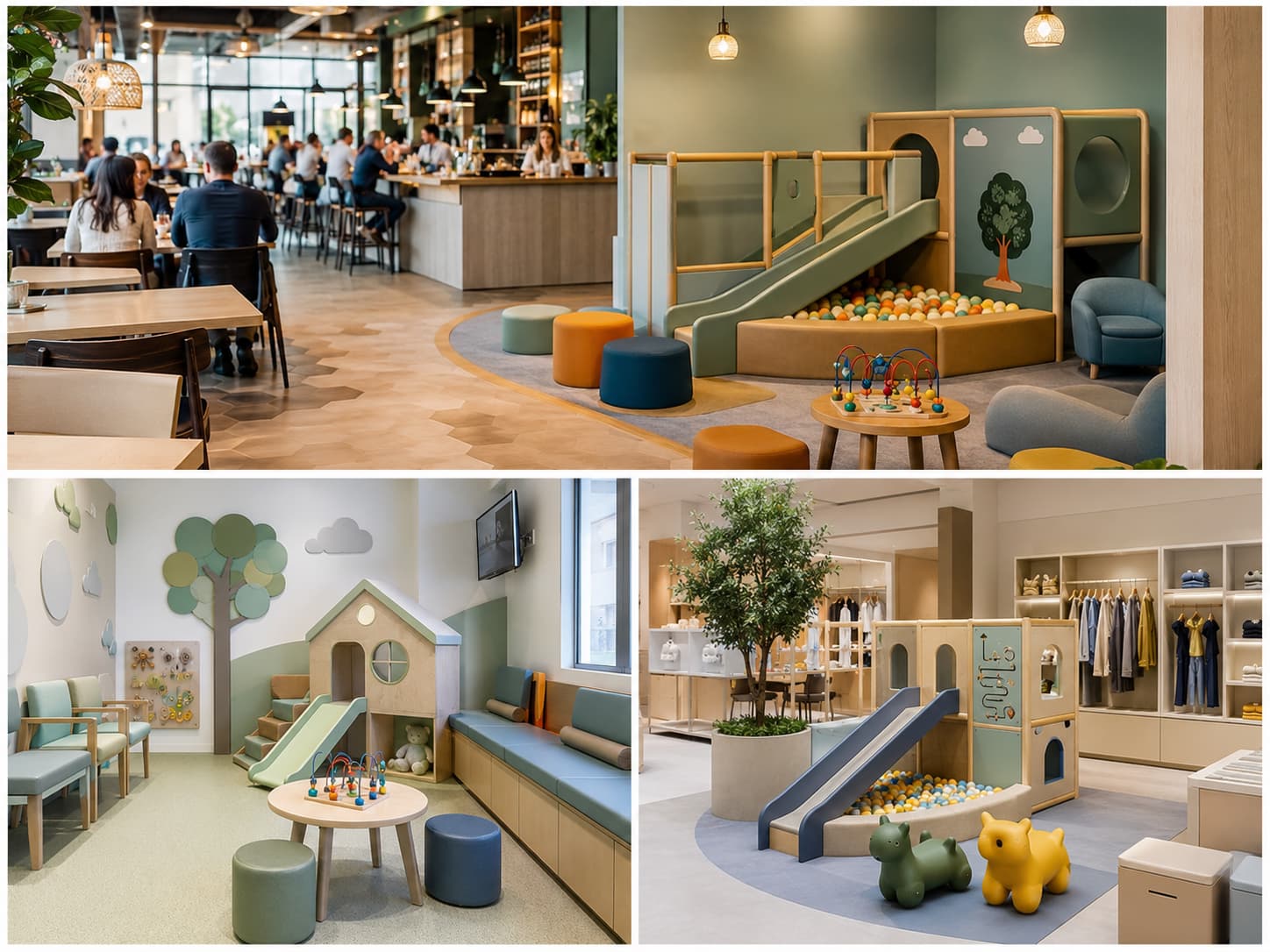 Small indoor playground ideas for restaurants cafes clinics and retail spaces