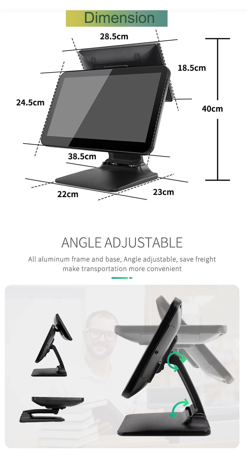 adjustable screen cash register