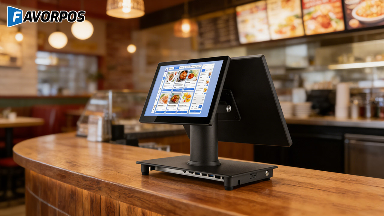 countertop 15 inch dual screen pos oem