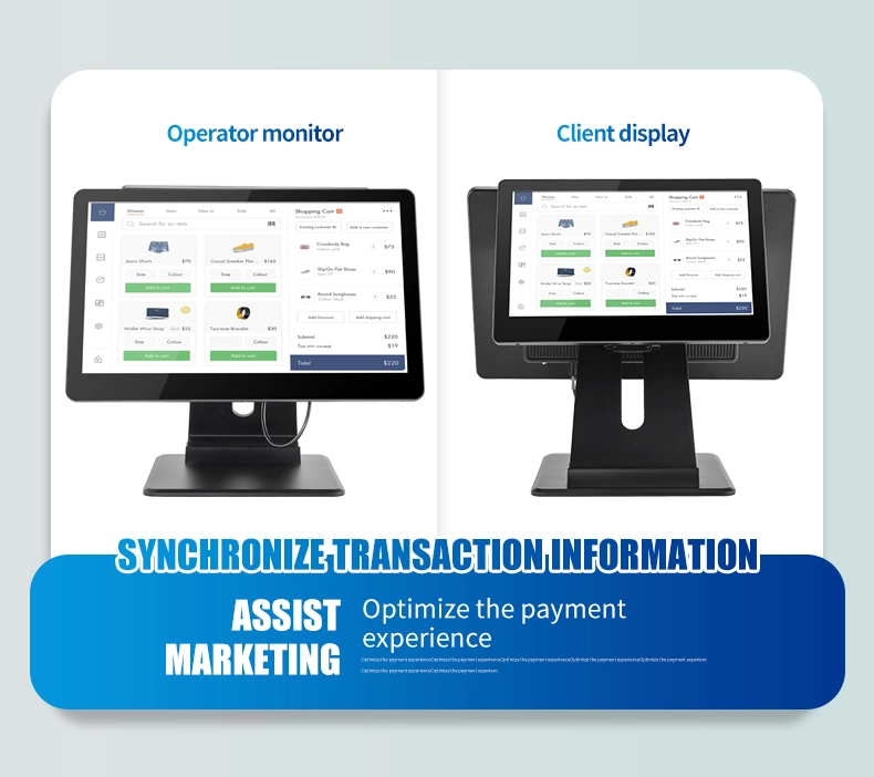 easy to use dual screen pos factory