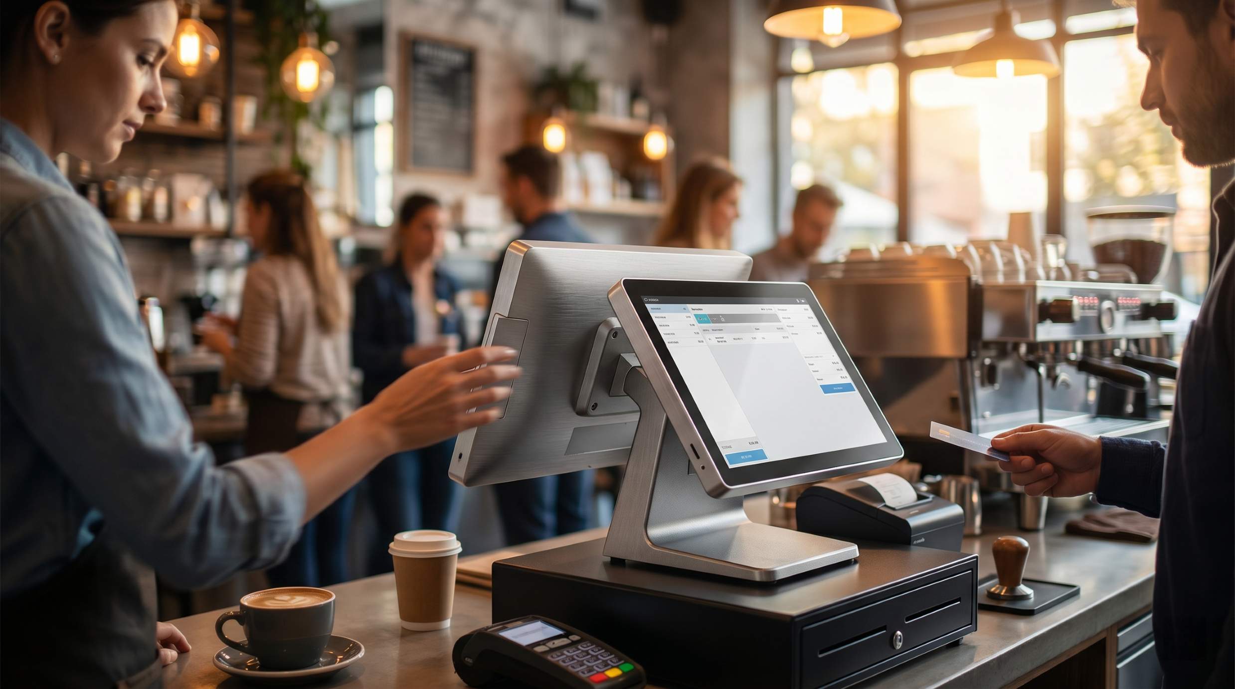 Industrial durable Desktop Touch Screen POS Systems for retail and hospitality