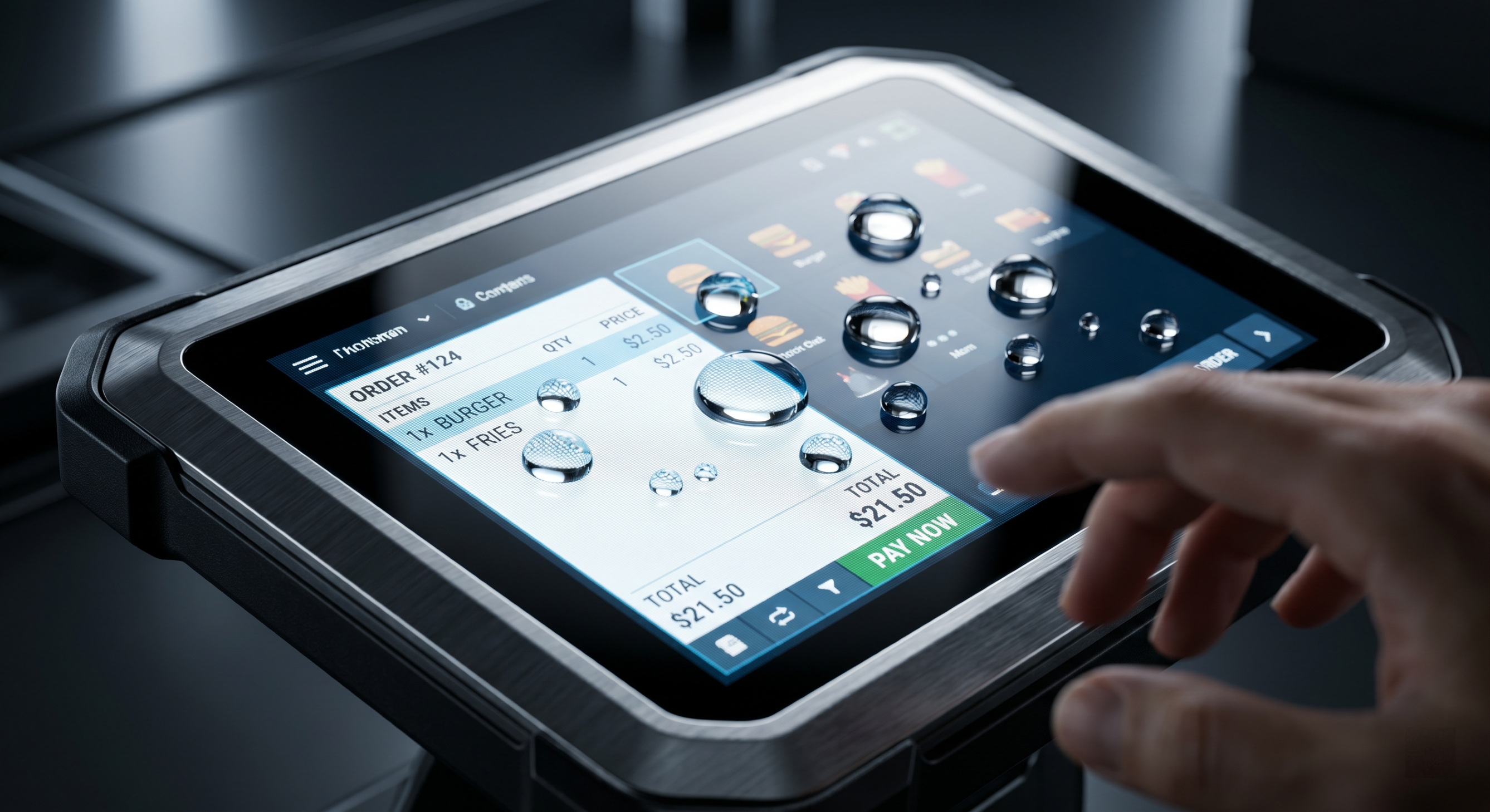IP65 water resistant POS terminal screen
