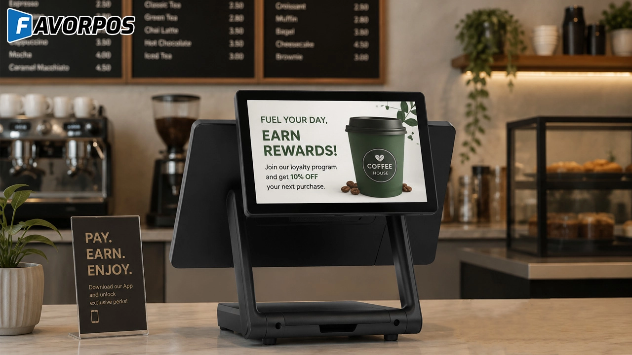 oem dual screen pos for cafe shops
