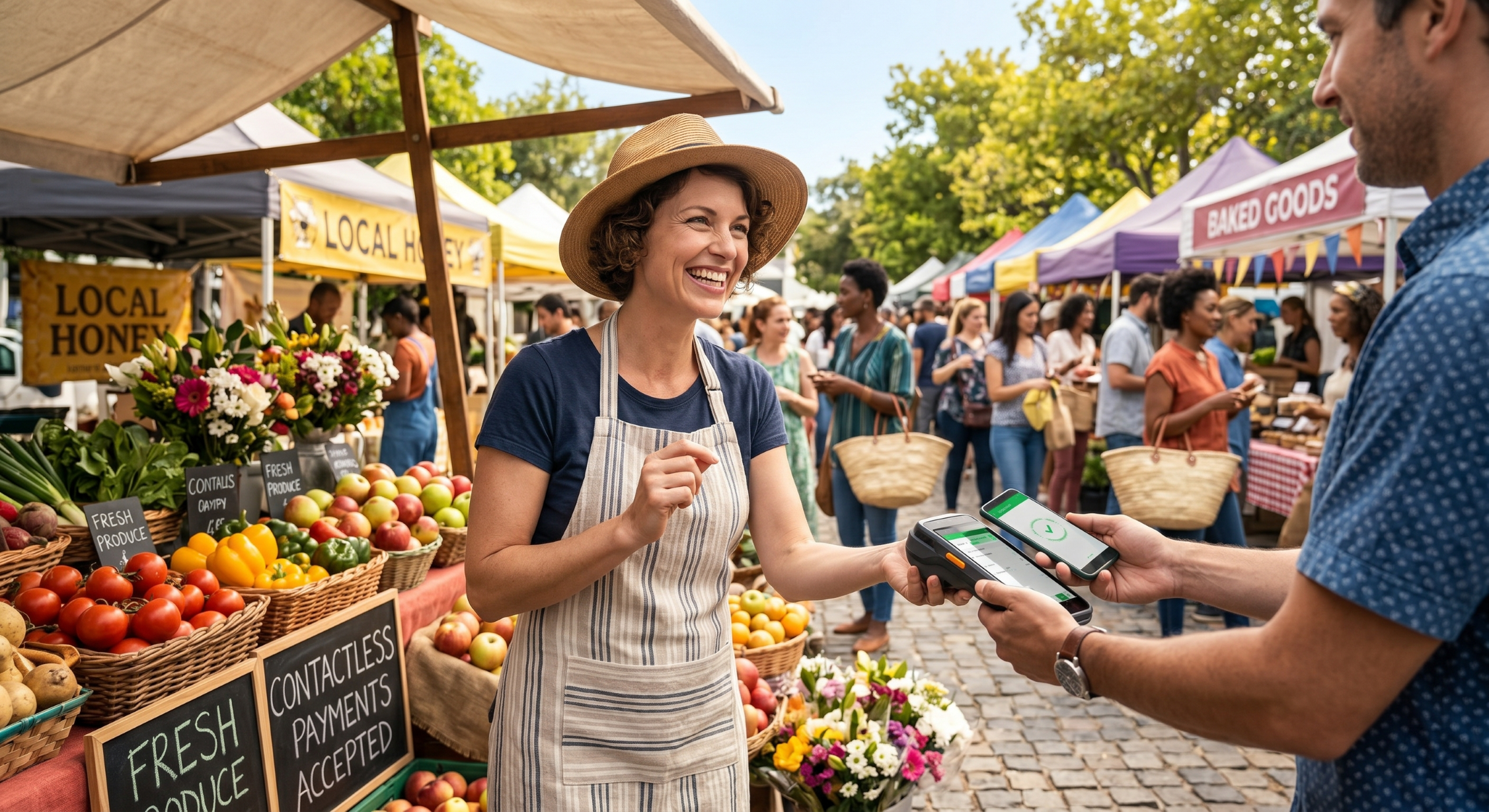 Portable POS payment at outdoor event sales