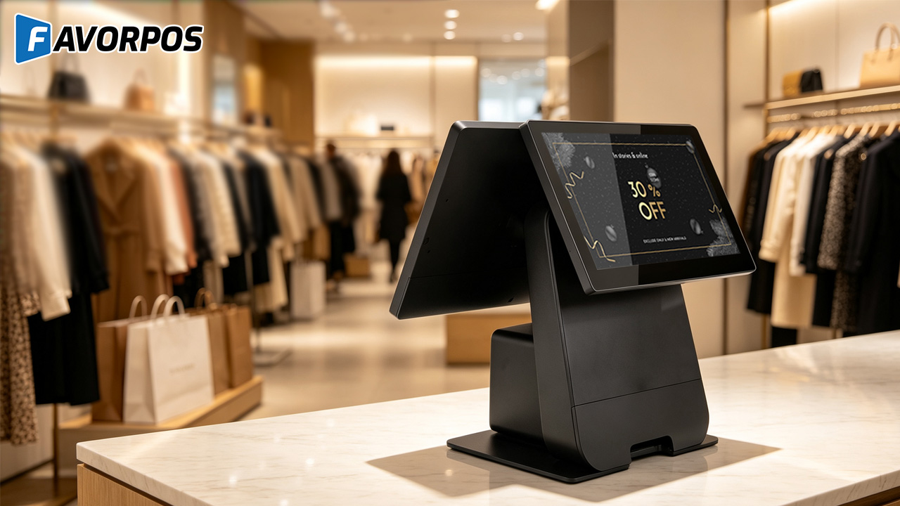 POS terminal with an optional customer-facing display