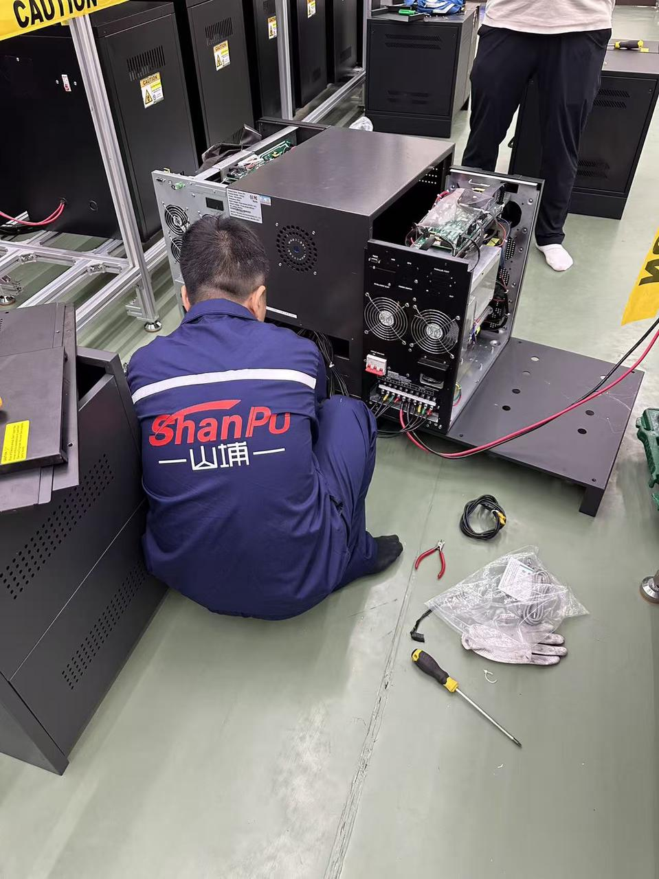 Battery and industrial UPS installation for data center backup power