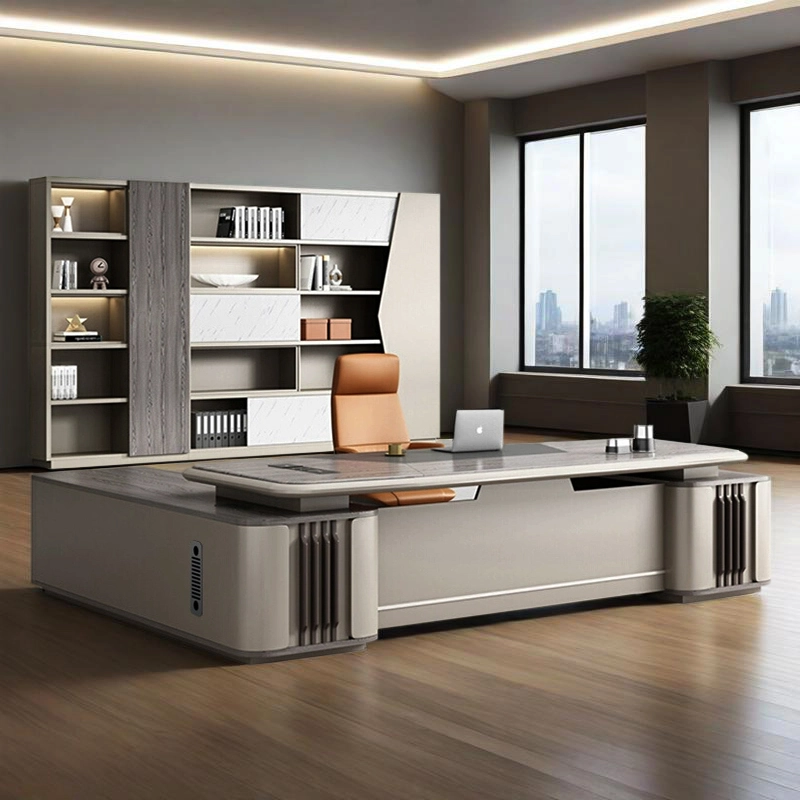 Luxury Custom L-Shaped Executive Desk for CEO Offices - MEI YI