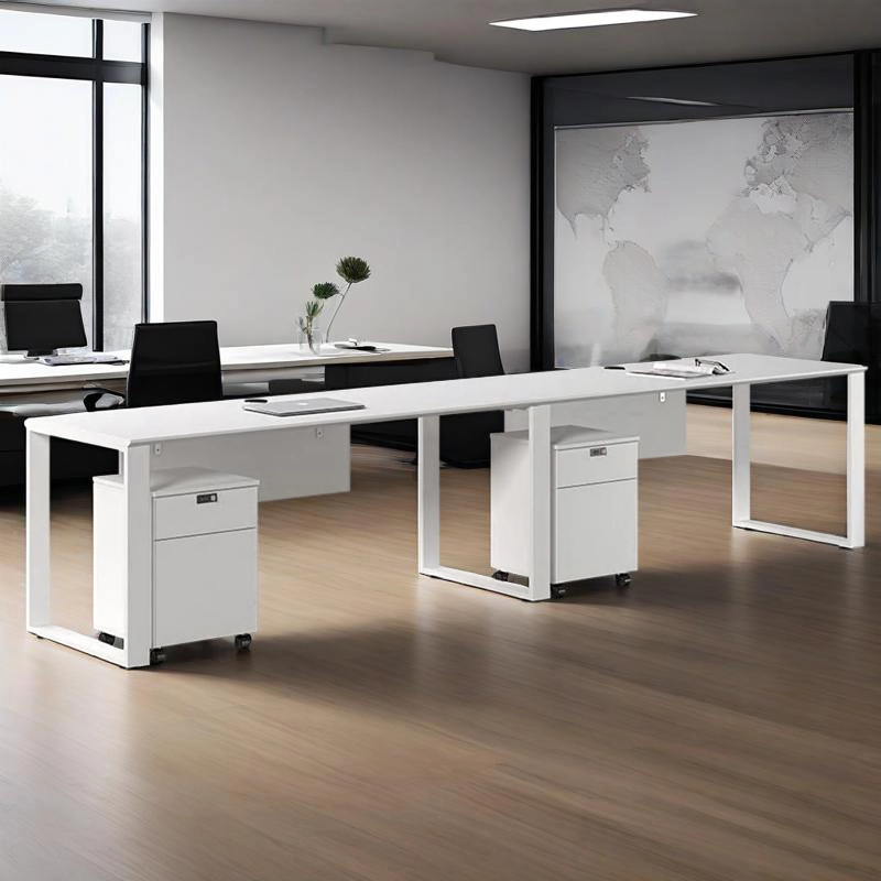 Modern Modular Open Office Desk in White for Commercial and Home Use - MEI YI