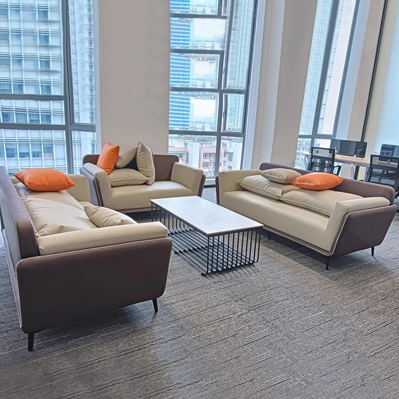 Conjunto de muebles de oficina modernos de lujo con sofá y escritorio de cuero - MEI YI