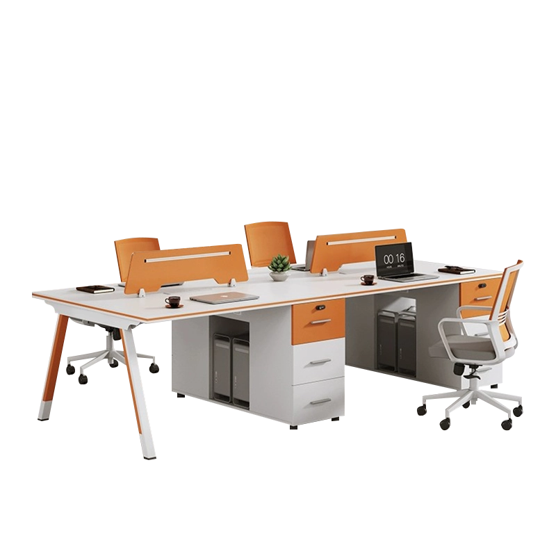 Staff Office Desk and Chair Combination Modern Metal Executive Desk for 4 People Easy Assembly Commercial Use - MEI YI