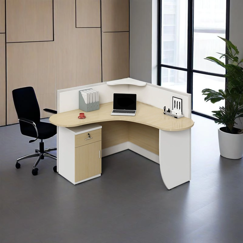 4-Person Modular L-Shaped Workstation with Partitions for Collaborative Offices - MEI YI