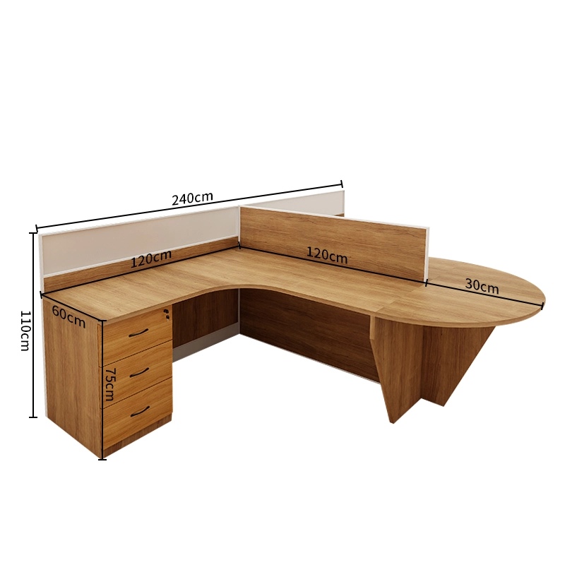 4-Person Modular Office Workstation with Privacy Partitions - MEI YI