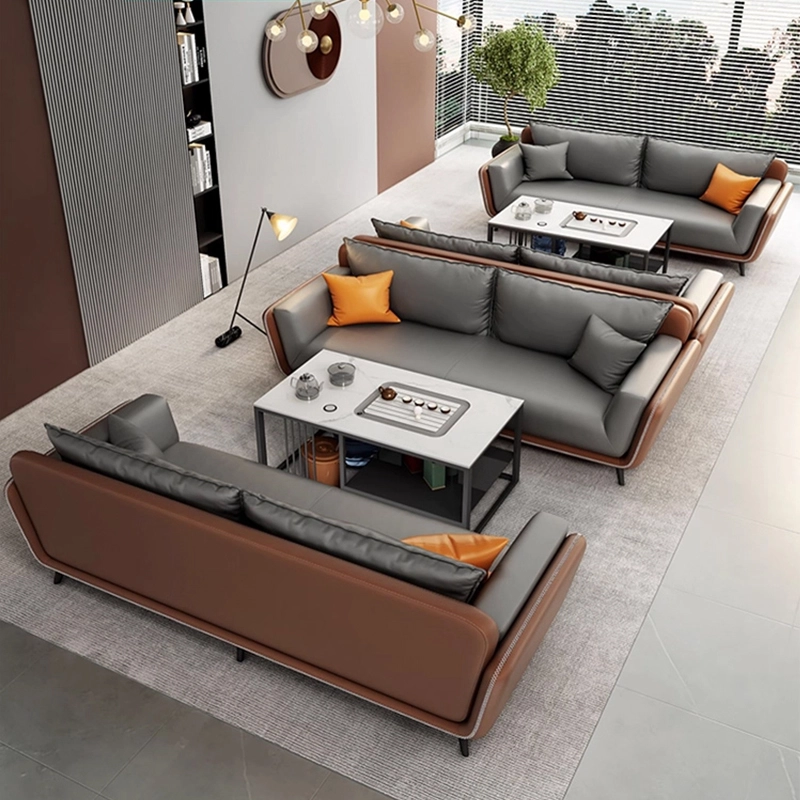 Conjunto de muebles de oficina modernos de lujo con sofá y escritorio de cuero - MEI YI