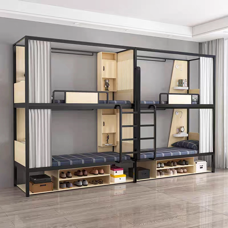 Lit superposé mezzanine moderne en métal pour adultes avec structure peu encombrante - MEI YI