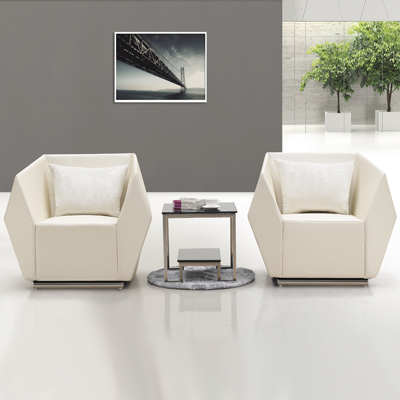 Office Furniture Modern and Simple Chinese Business Reception  Genuine Leather Reception Sofa Set