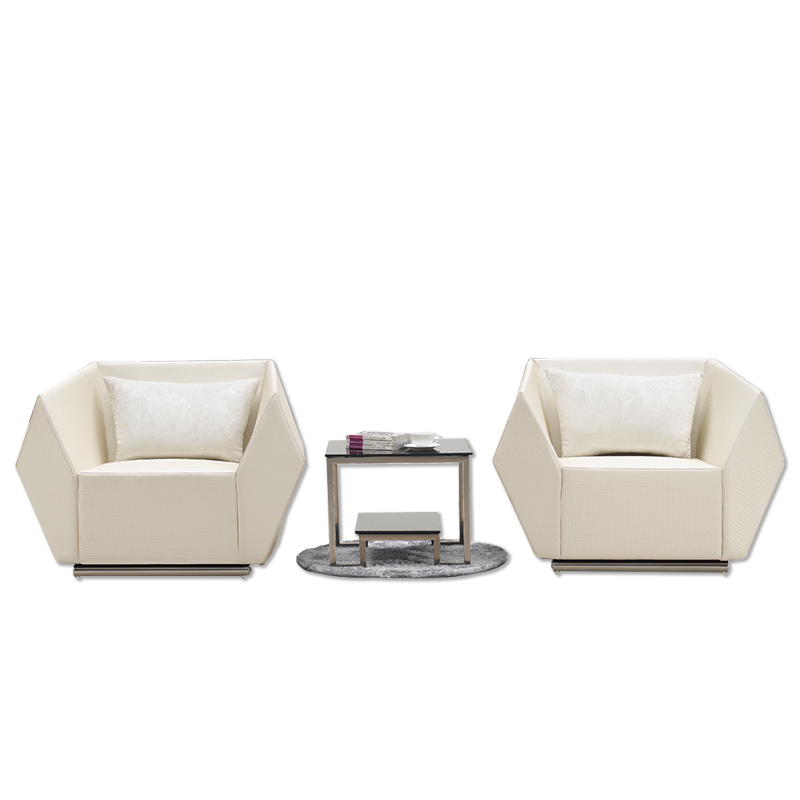 Office Furniture Modern and Simple Chinese Business Reception  Genuine Leather Reception Sofa Set