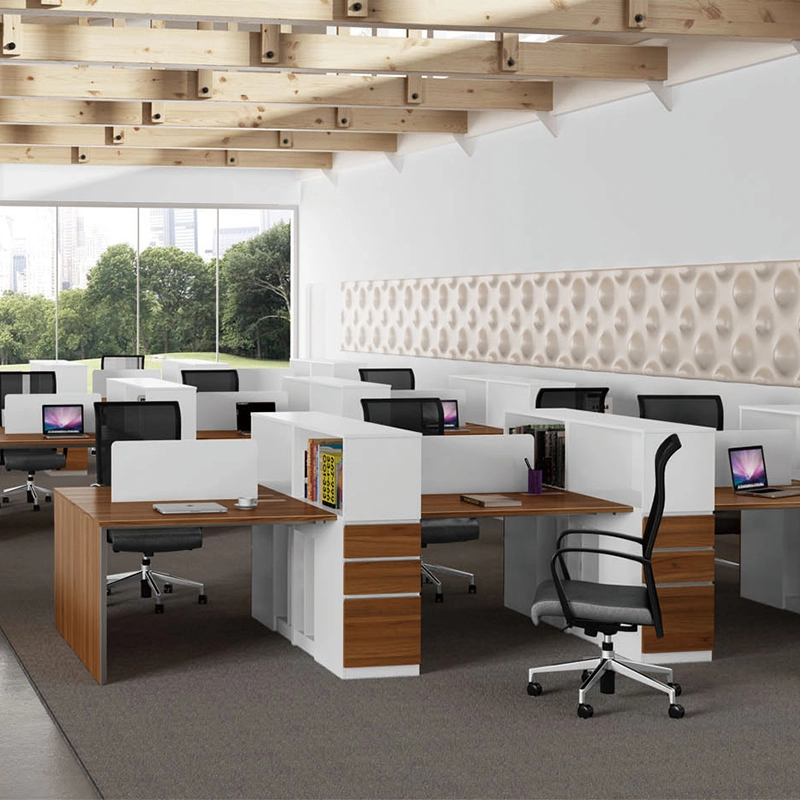 Escritorio de oficina comercial para 4 a 6 personas con paneles divisorios para espacios de trabajo en equipo - MEI YI