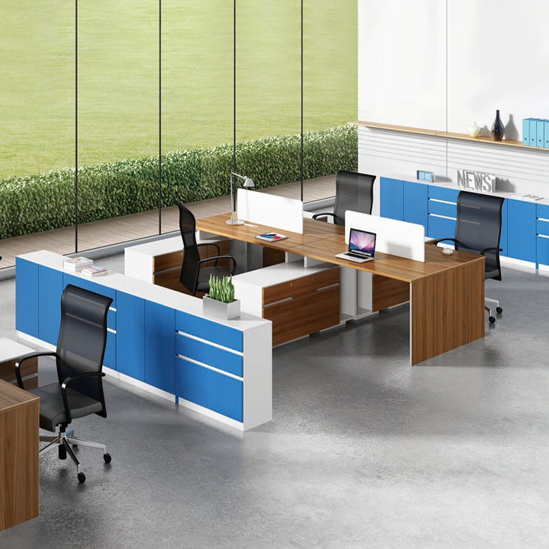 Escritorio de oficina comercial para 4 a 6 personas con paneles divisorios para espacios de trabajo en equipo - MEI YI