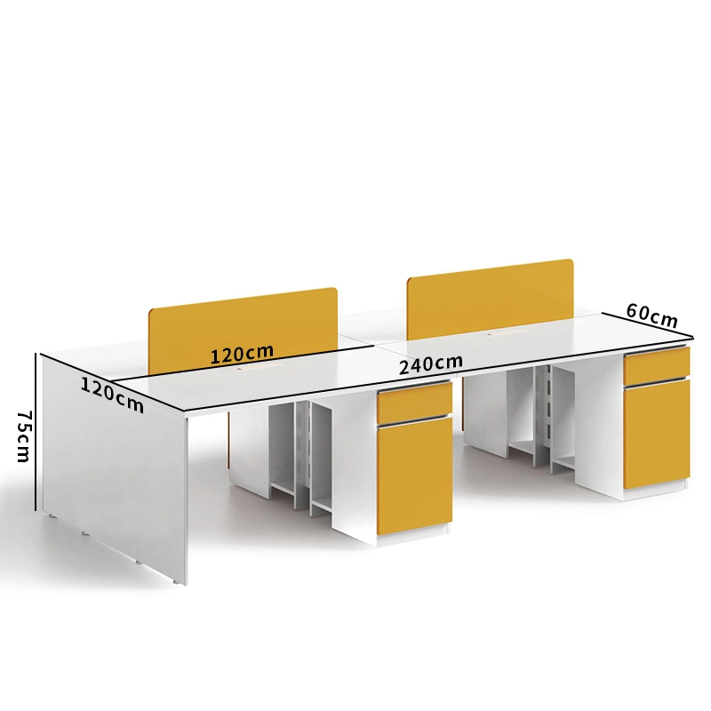 Escritorio de oficina comercial para 4 a 6 personas con paneles divisorios para espacios de trabajo en equipo - MEI YI