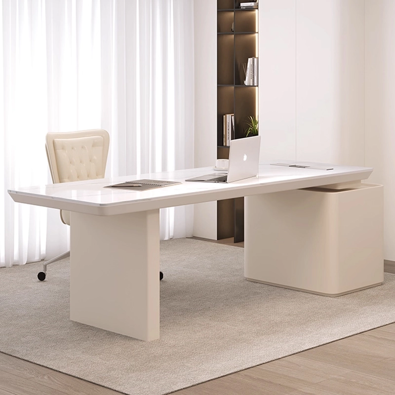 Luxurious-White-Office-Desk-with-Built-in-Bookshelf-&-Cable-Management.-Maximizes-compact-spaces-for-ultimate-efficiency-and-organization - MEI YI Luxurious White Office Desk with Built-in Bookshelf & Cable Management. Maximizes compact spaces for ultimate efficiency and organization - MEI YI