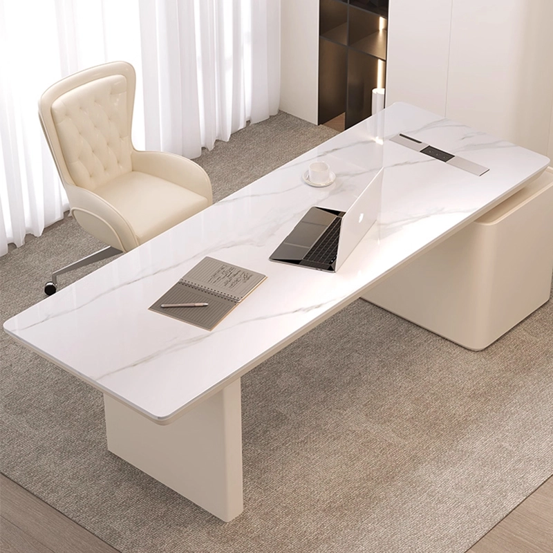 Luxurious-White-Office-Desk-with-Built-in-Bookshelf-&-Cable-Management.-Maximizes-compact-spaces-for-ultimate-efficiency-and-organization - MEI YI Luxurious White Office Desk with Built-in Bookshelf & Cable Management. Maximizes compact spaces for ultimate efficiency and organization - MEI YI