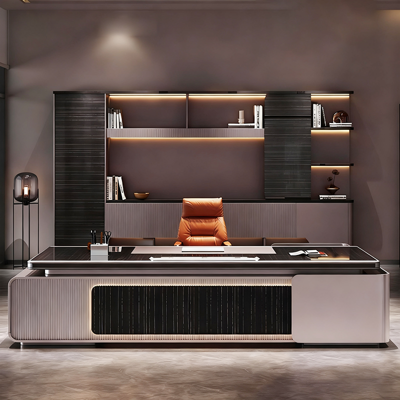 Modern executive desk new design CEO wooden table high grade grey top modular office furniture Modern executive desk new design CEO wooden table high grade grey top modular office furniture