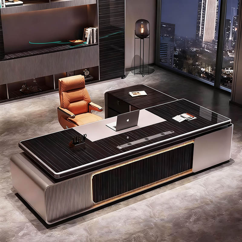 Modern executive desk new design CEO wooden table high grade grey top modular office furniture