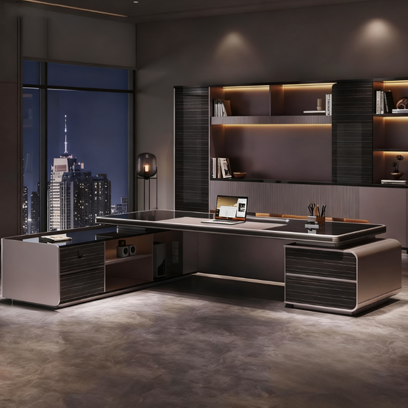 Modern executive desk new design CEO wooden table high grade grey top modular office furniture