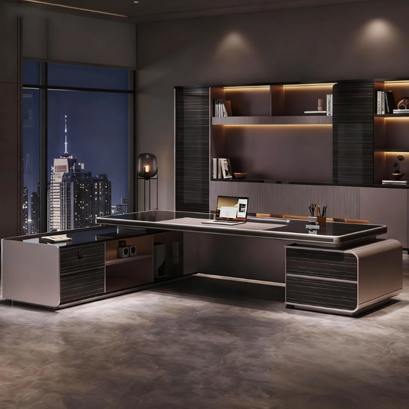 Modern-executive-desk-new-design-CEO-wooden-table-high-grade-grey-top-modular-office-furniture - MEI YI Modern executive desk new design CEO wooden table high grade grey top modular office furniture - MEI YI