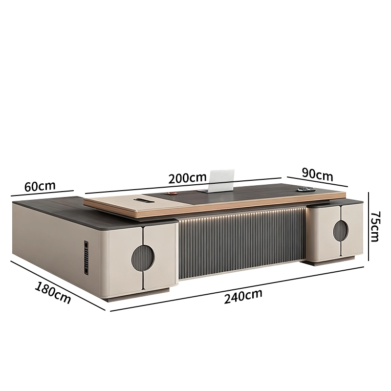 Bureau de direction moderne en forme de L pour PDG et cadres - MEI YI