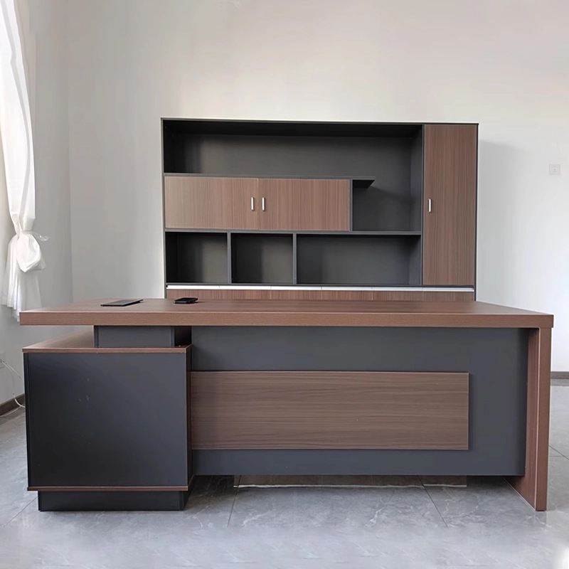 Ensemble bureau de direction de luxe en forme de L pour PDG et directeurs - MEI YI