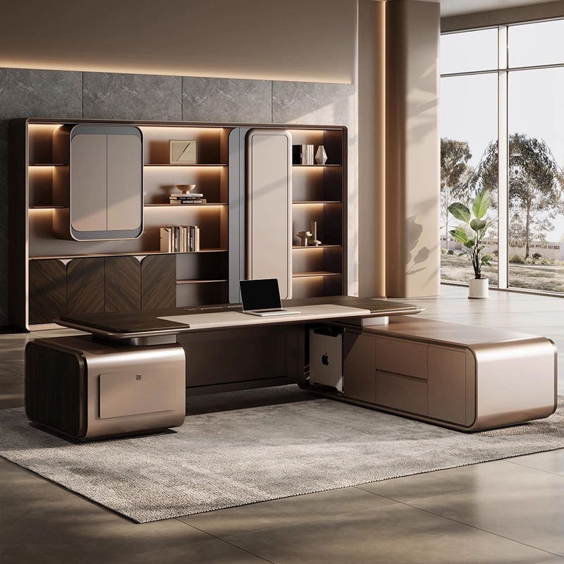 Bureau de direction moderne et luxueux avec rangement pour PDG - MEI YI