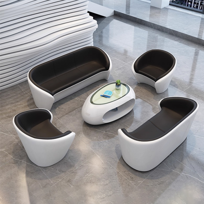 Stylish Leather-Lacquer Sofa & Coffee Table Set for Apartments, Offices, and Reception Areas