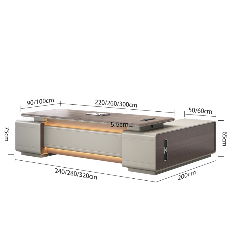 Custom Luxury Modular Wooden Executive Desk for Modern Offices and Leadership Workspaces